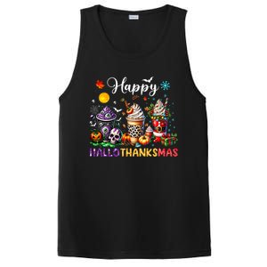 Happy Hallothanksmas Halloween Coffee Latte Thanksgiving PosiCharge Competitor Tank