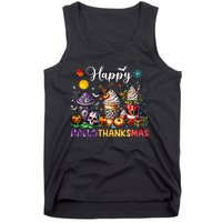 Happy Hallothanksmas Halloween Coffee Latte Thanksgiving Tank Top