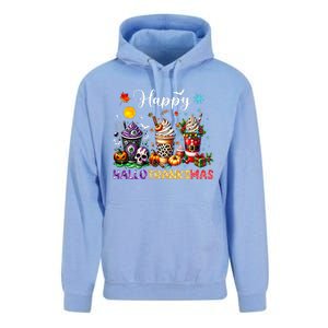 Happy Hallothanksmas Halloween Coffee Latte Thanksgiving Unisex Surf Hoodie