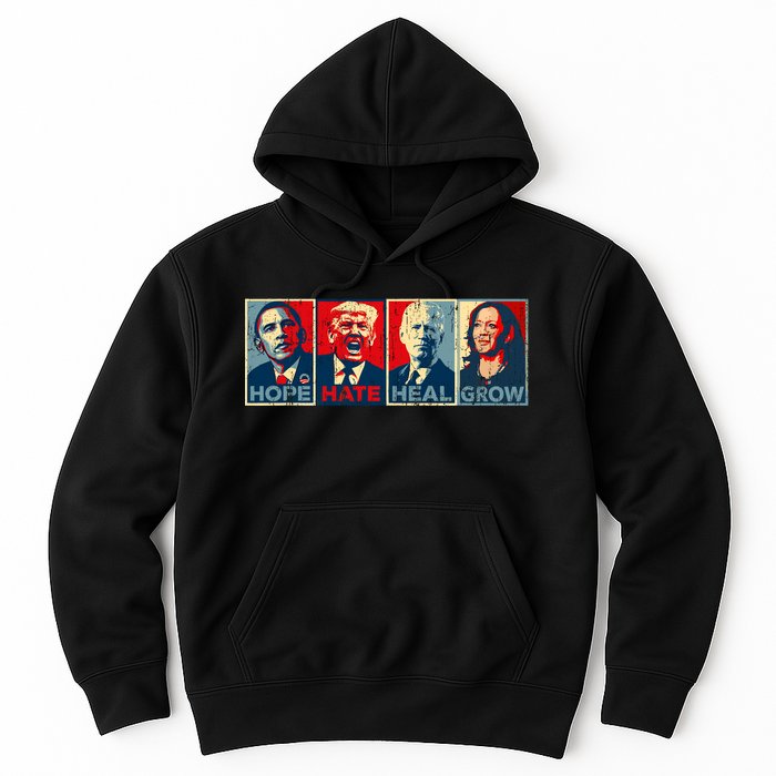 Hope Hate Heal Grow Vote Kamala 2024 Hoodie