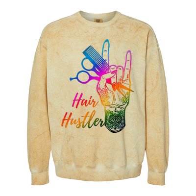 Hair Hustler Hair Stylist Hairdresser Barber Retro Colorblast Crewneck Sweatshirt