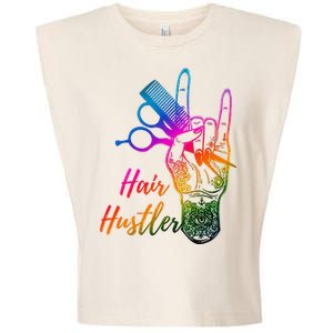 Hair Hustler Hair Stylist Hairdresser Barber Retro Garment-Dyed Women's Muscle Tee