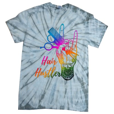 Hair Hustler Hair Stylist Hairdresser Barber Retro Tie-Dye T-Shirt