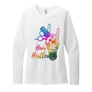 Hair Hustler Hair Stylist Hairdresser Barber Retro Womens CVC Long Sleeve Shirt