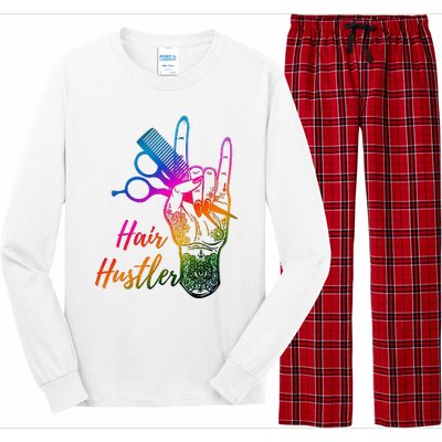 Hair Hustler Hair Stylist Hairdresser Barber Retro Long Sleeve Pajama Set