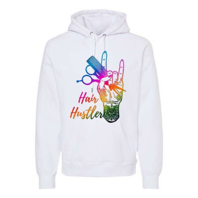 Hair Hustler Hair Stylist Hairdresser Barber Retro Premium Hoodie