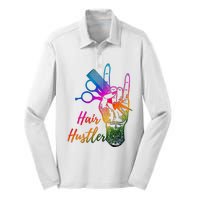 Hair Hustler Hair Stylist Hairdresser Barber Retro Silk Touch Performance Long Sleeve Polo