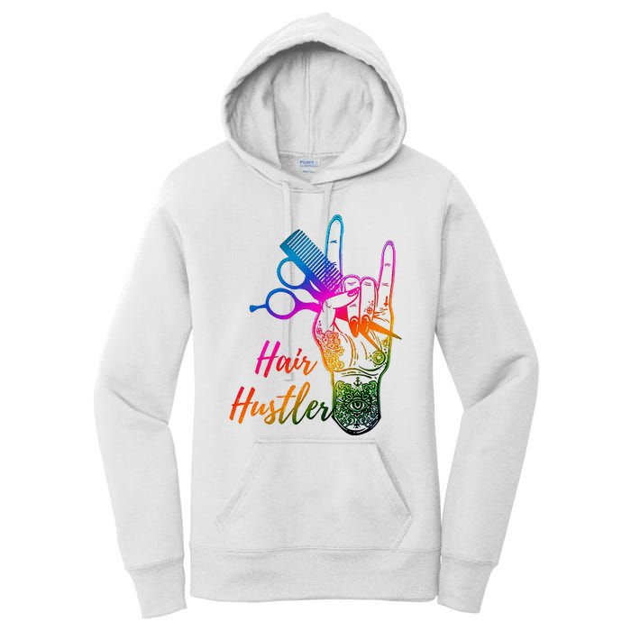 Hair Hustler Hair Stylist Hairdresser Barber Retro Women's Pullover Hoodie