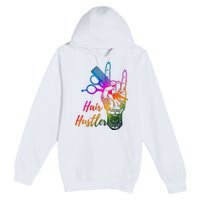 Hair Hustler Hair Stylist Hairdresser Barber Retro Premium Pullover Hoodie