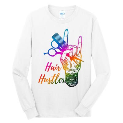 Hair Hustler Hair Stylist Hairdresser Barber Retro Tall Long Sleeve T-Shirt