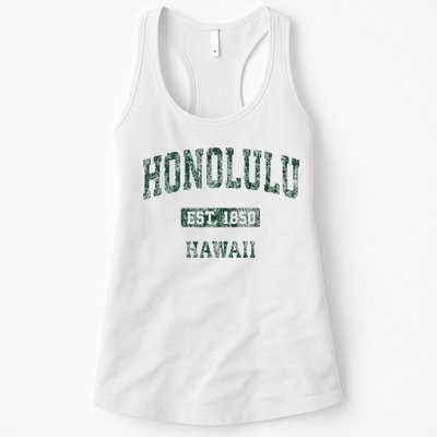 Honolulu Hawaii Hi Vintage Athletic Sports Design Womens Tank Top