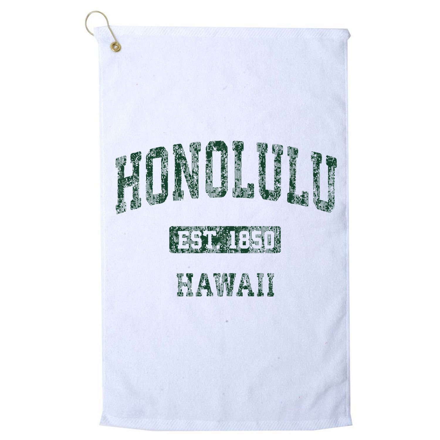 Honolulu Hawaii Hi Vintage Athletic Sports Design Golf Towel