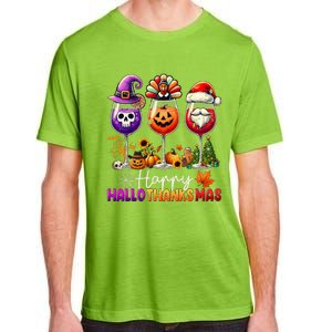 Happy Hallothanksmas Halloween Thanksgiving Christmas Funny Adult ChromaSoft Performance T-Shirt