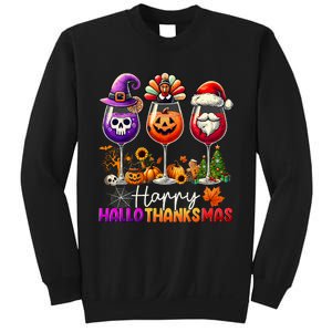 Happy Hallothanksmas Halloween Thanksgiving Christmas Funny Sweatshirt