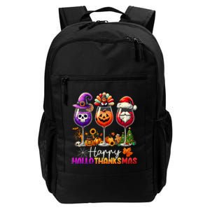 Happy Hallothanksmas Halloween Thanksgiving Christmas Funny Daily Commute Backpack