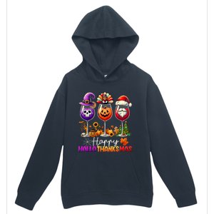 Happy Hallothanksmas Halloween Thanksgiving Christmas Funny Urban Pullover Hoodie