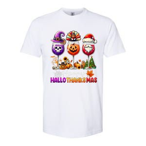 Happy Hallothanksmas Halloween Thanksgiving Christmas Funny Softstyle CVC T-Shirt