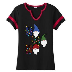 Ho Ho Ho Gnome Jolly Christmas Ladies Halftime Notch Neck Tee