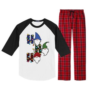 Ho Ho Ho Gnome Jolly Christmas Raglan Sleeve Pajama Set