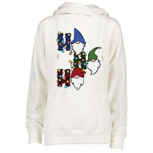 Ho Ho Ho Gnome Jolly Christmas Womens Funnel Neck Pullover Hood