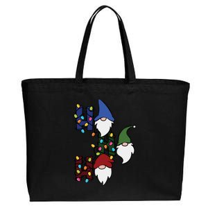 Ho Ho Ho Gnome Jolly Christmas Cotton Canvas Jumbo Tote