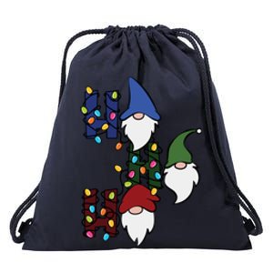 Ho Ho Ho Gnome Jolly Christmas Drawstring Bag