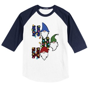 Ho Ho Ho Gnome Jolly Christmas Baseball Sleeve Shirt