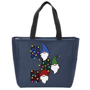 Ho Ho Ho Gnome Jolly Christmas Zip Tote Bag