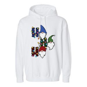 Ho Ho Ho Gnome Jolly Christmas Garment-Dyed Fleece Hoodie