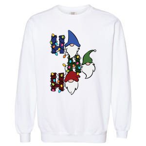 Ho Ho Ho Gnome Jolly Christmas Garment-Dyed Sweatshirt