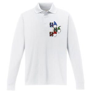 Ho Ho Ho Gnome Jolly Christmas Performance Long Sleeve Polo