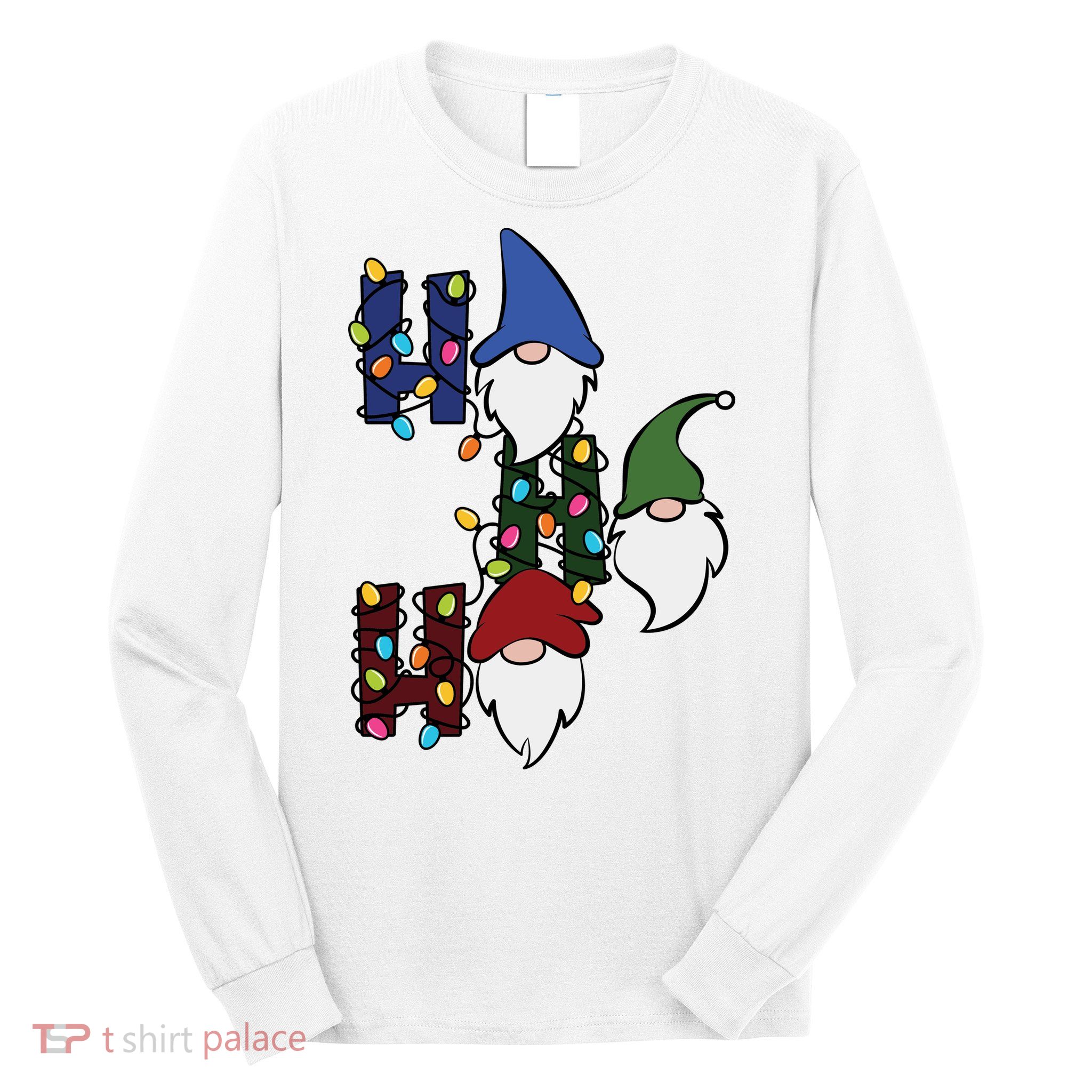 Ho Ho Ho Gnome Jolly Christmas Long Sleeve Shirt