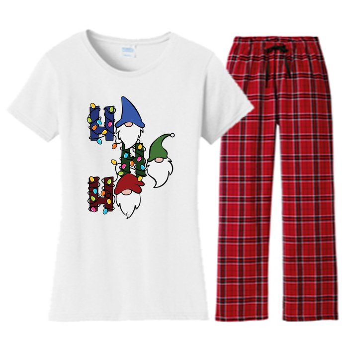 Ho Ho Ho Gnome Jolly Christmas Women's Flannel Pajama Set