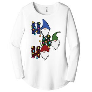 Ho Ho Ho Gnome Jolly Christmas Women's Perfect Tri Tunic Long Sleeve Shirt