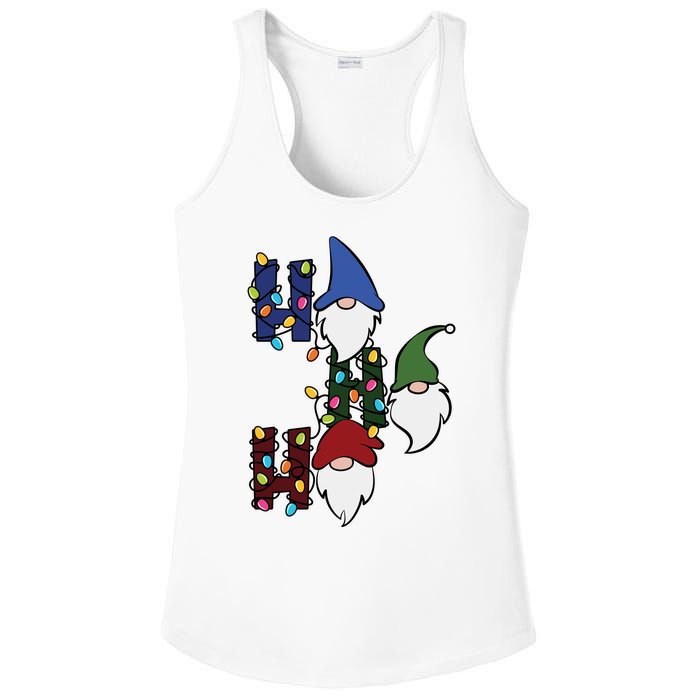 Ho Ho Ho Gnome Jolly Christmas Ladies PosiCharge Competitor Racerback Tank