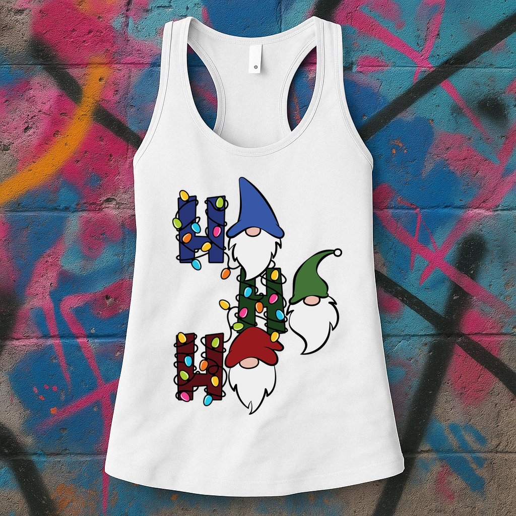 Ho Ho Ho Gnome Jolly Christmas Womens Tank Top