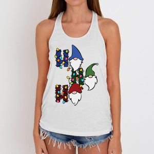 Ho Ho Ho Gnome Jolly Christmas Women's Knotted Racerback Tank