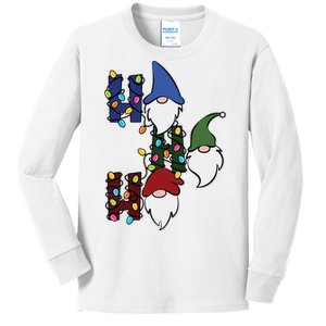 Ho Ho Ho Gnome Jolly Christmas Kids Long Sleeve Shirt