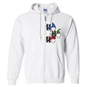 Ho Ho Ho Gnome Jolly Christmas Full Zip Hoodie