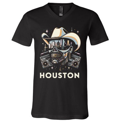 Houston Hip Hop Graphic V-Neck T-Shirt