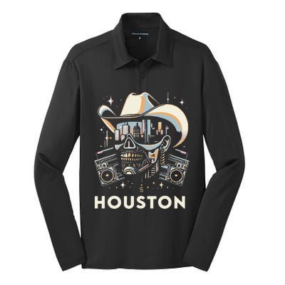 Houston Hip Hop Graphic Silk Touch Performance Long Sleeve Polo