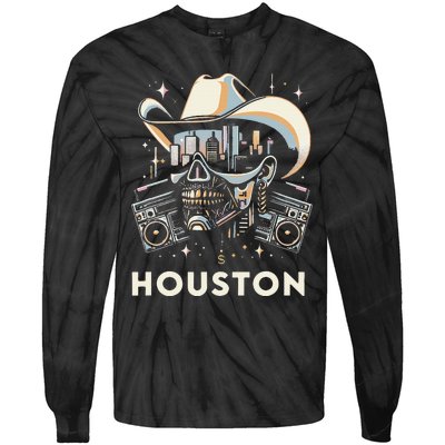 Houston Hip Hop Graphic Tie-Dye Long Sleeve Shirt