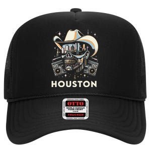 Houston Hip Hop Graphic High Crown Mesh Back Trucker Hat