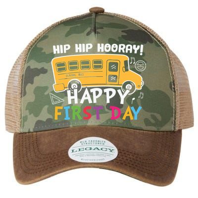 Hip Hip Hooray Happy First Day Back To School First Day Of School Legacy Tie Dye Trucker Hat