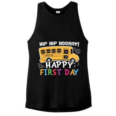 Hip Hip Hooray Happy First Day Back To School First Day Of School Ladies PosiCharge Tri-Blend Wicking Tank