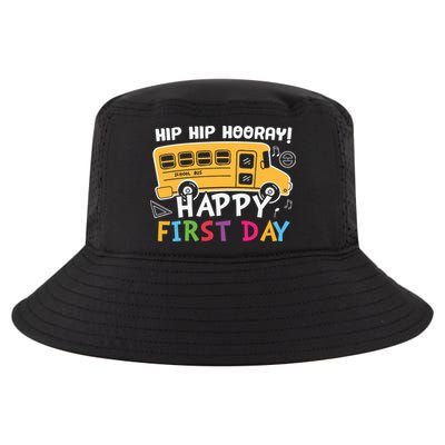 Hip Hip Hooray Happy First Day Back To School First Day Of School Cool Comfort Performance Bucket Hat