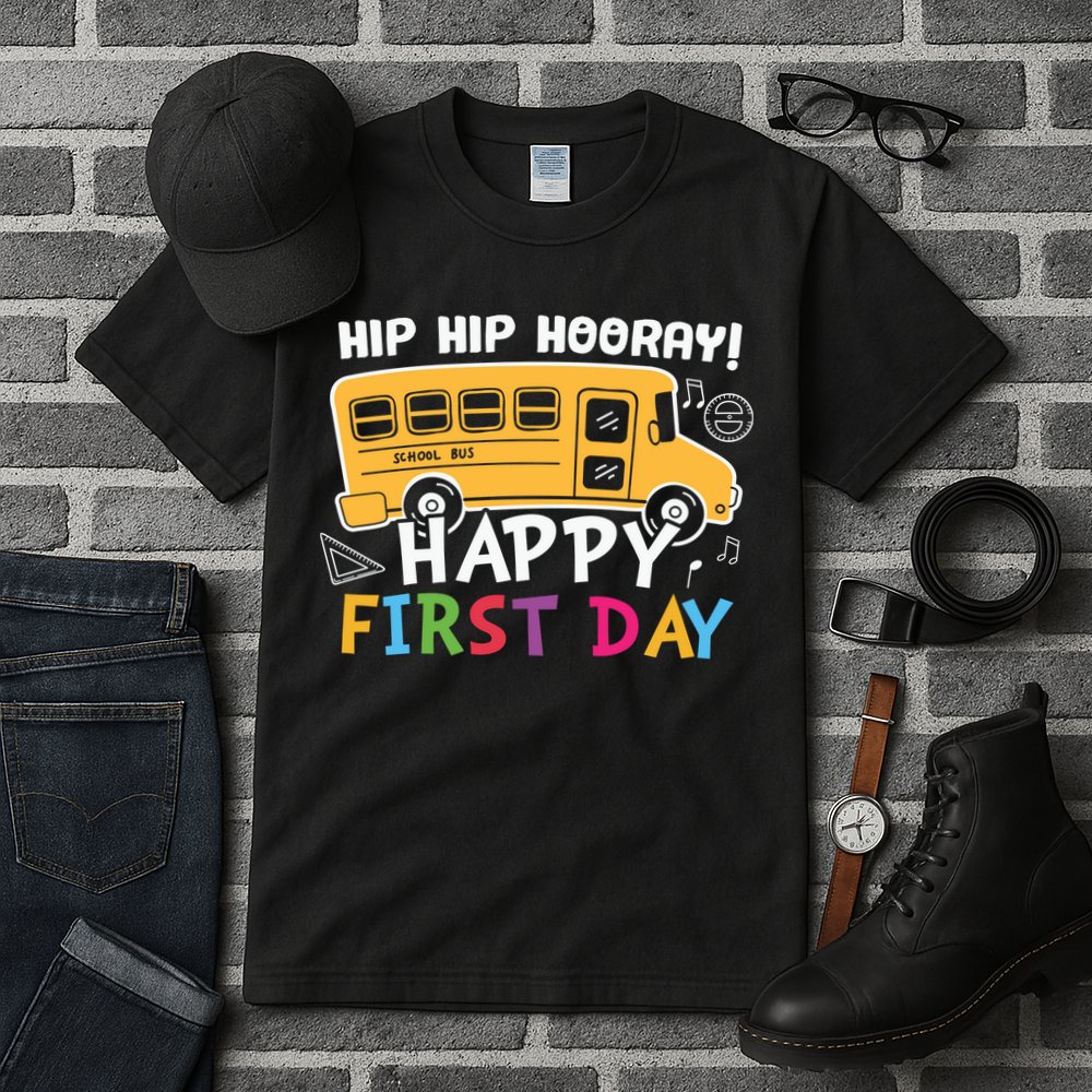 Hip Hip Hooray Happy First Day Back To School First Day Of School Tall T-Shirt