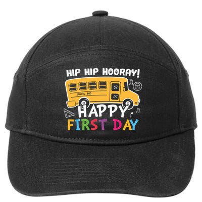 Hip Hip Hooray Happy First Day Back To School First Day Of School 7-Panel Snapback Hat