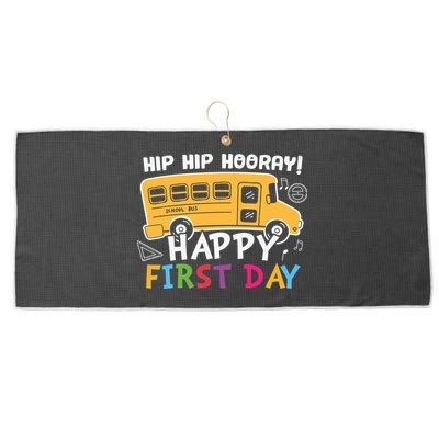 Hip Hip Hooray Happy First Day Back To School First Day Of School Large Microfiber Waffle Golf Towel