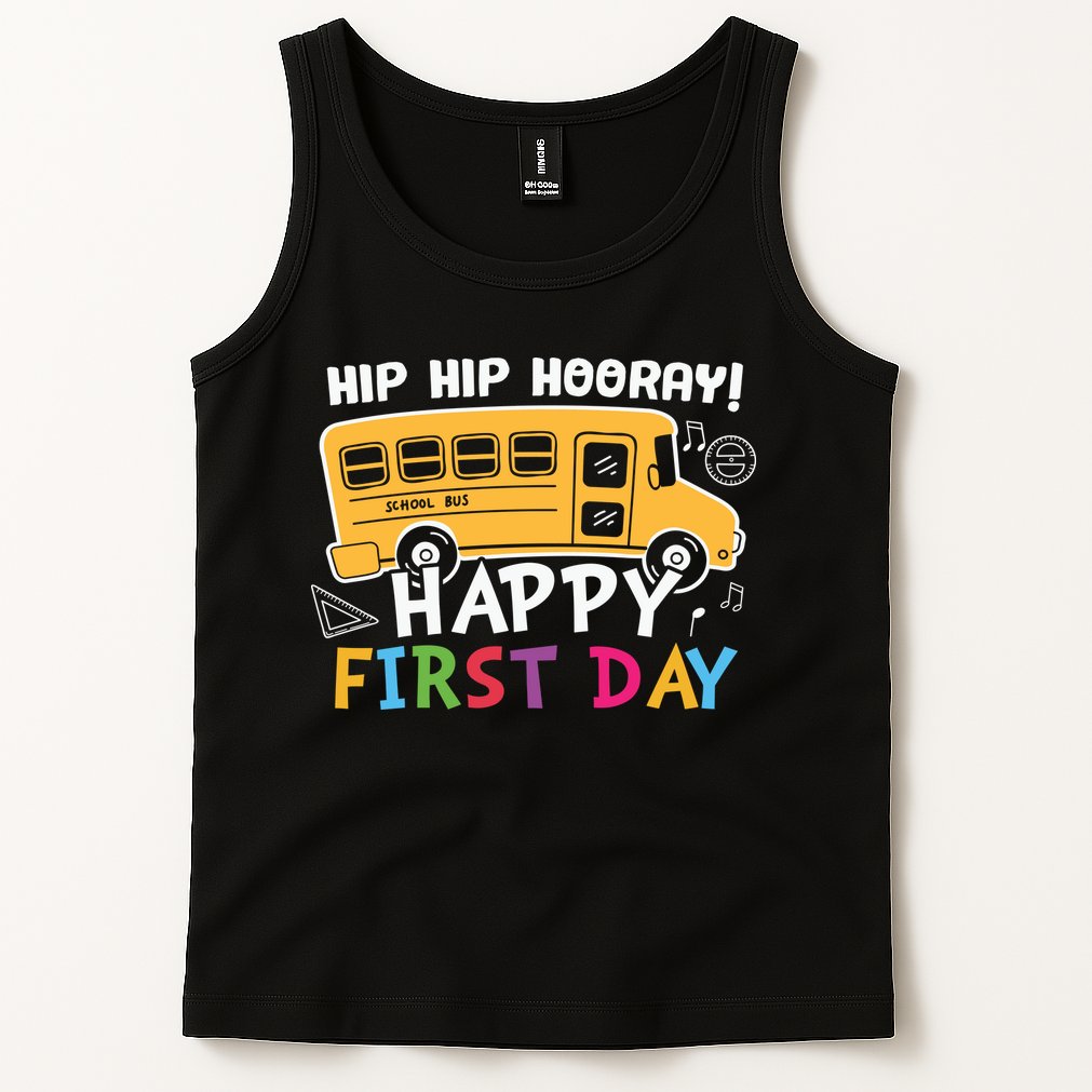 Hip Hip Hooray Happy First Day Back To School First Day Of School Tank Top